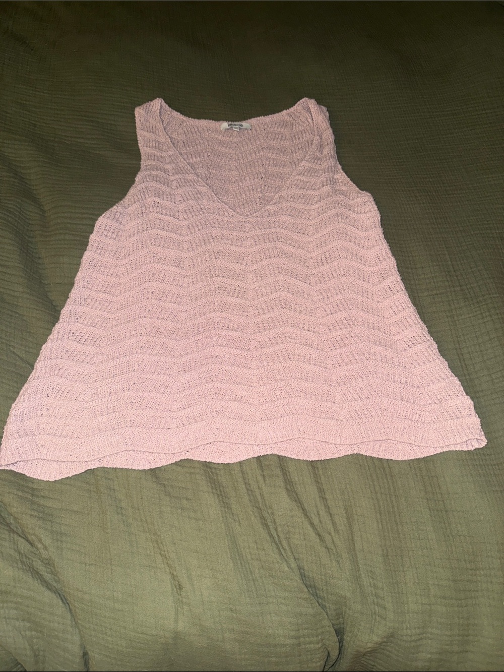 Madewell Sleeveless Pink Knit V-Neck Tank Top